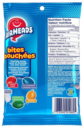 Airheads Candy Bites, Assorted Flavors, 170g/5.9 oz. Bag {Imported from Canada} - Picture 3 of 5