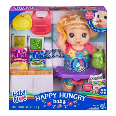 Baby Alive Happy Hungry Baby Blonde Curly Hair Doll Kid Toy Gift