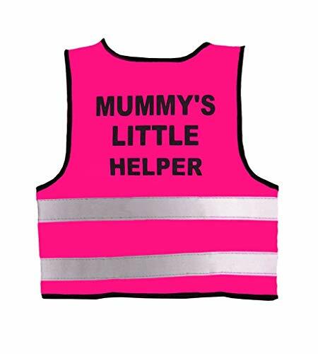 Boys Hi Vis Vest Waistcoat Logo Printed Safety Pink Yellow Reflect Girls Kids - Picture 5 of 19