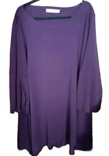 Avenue Dress Womans Plus Size 3X Purple 3/4 Bell Sleeves