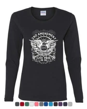 2nd Amendment Live Free or Die Women's Long Sleeve Tee 2A Gun Rights Freedom USA