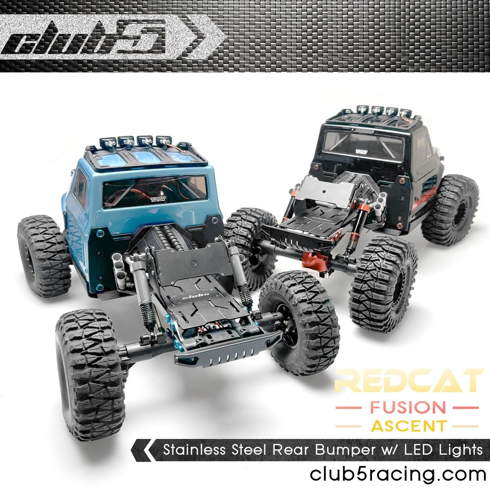 Stainless Steel Rear Bumper w/ LED Lights ( 6V ) for Redcat Ascent ...