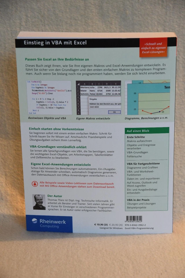 Einstieg in VBA mit Excel - von Thomas Theis , 4. Aufl. 2015 - Neuwertig - Bild 2 von 2