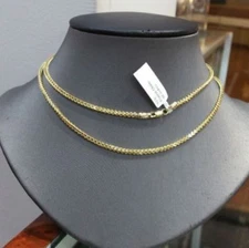 Real 10k Gold Franco 2mm Chain 22" Necklace Men Women Strong Lobster Lock