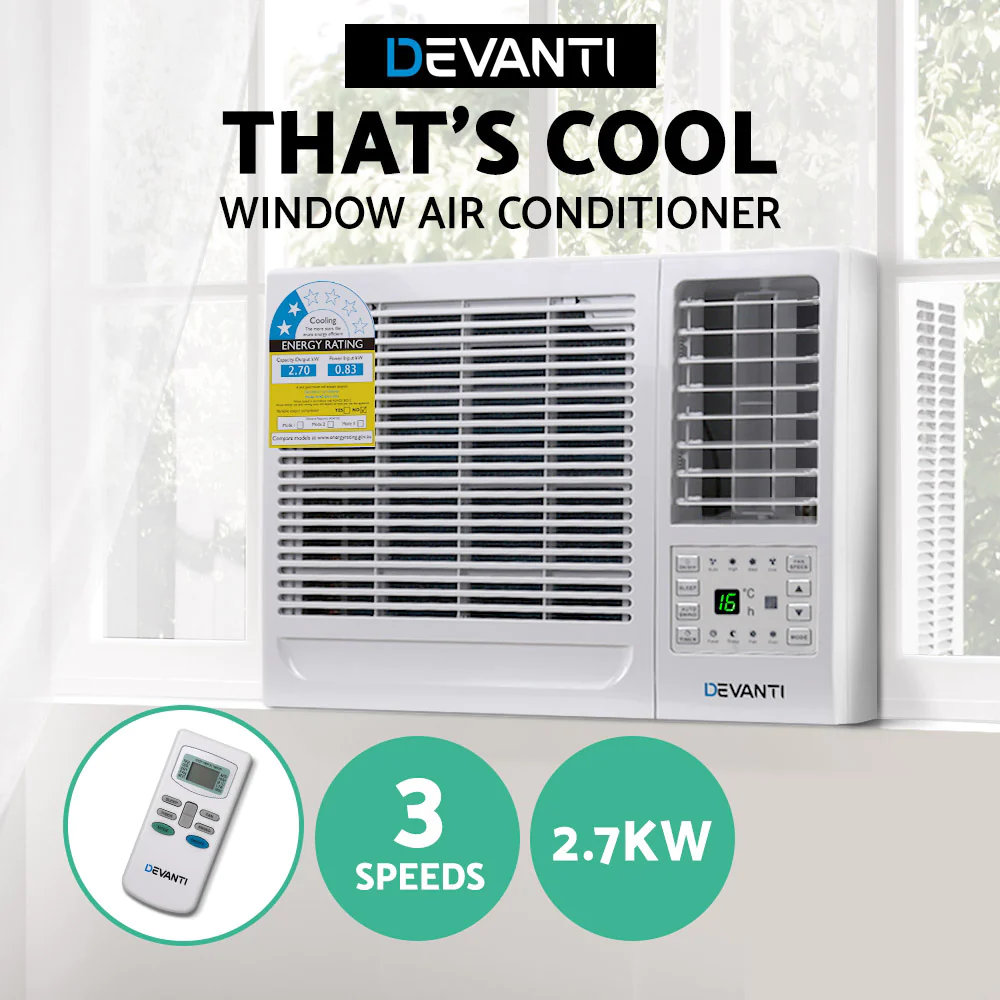 Devanti Window Air Conditioner Portable 2.7kW Wall Cooler Fan Cooling