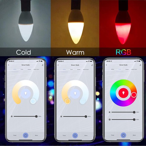 Tuya Zigbee E14 Smart LED Light Bulb RGB+CCT Candle Lamp With Alexa Google - Picture 7 of 14