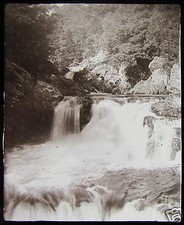 Glas Magische Laterne Dia DOCHART UPPER RAPIDS UM 1900 SCHOTTLAND