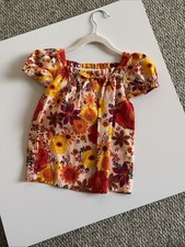 Gymboree Girls Fall Flowers Shirt With Bow Detail Size 5T