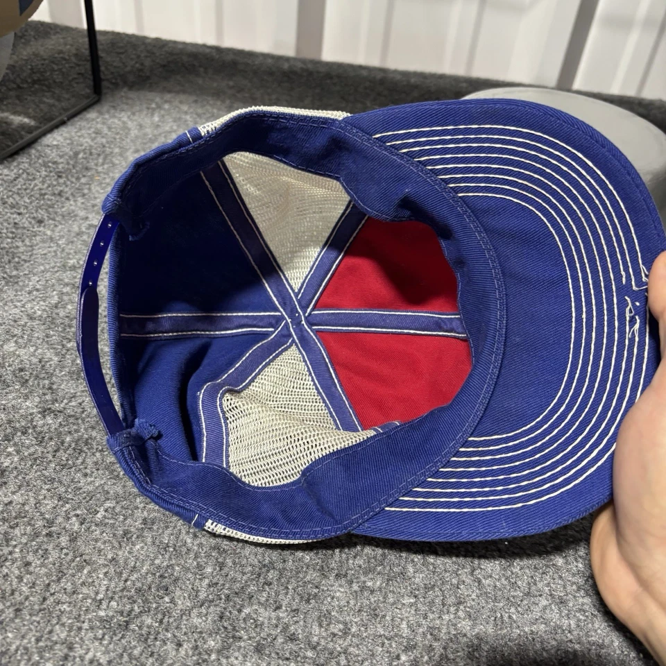 Gorra gorra vintage estándar de aceite Snapback adulto rojo azul parche camionero para hombre* Foto 3 de 4