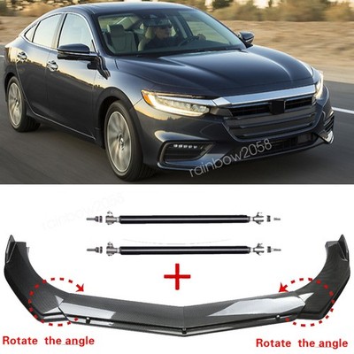 Carbon Fiber Style For Honda Insight Car Front Bumper Lip Spoiler+Strut Rods