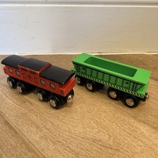 Circo Wooden Train Lot Red Diesel Engine  Green Freight Car Target