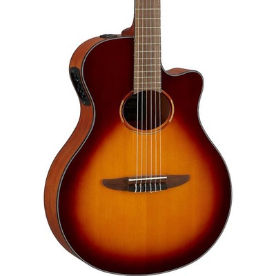 Yamaha NTX1 Thinline Acoustic-Electric Classical Guitar, Brown Sunburst