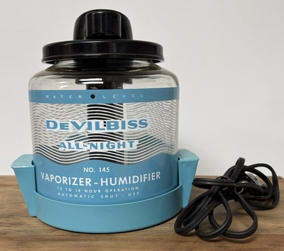 #ad Vintage Devilbiss All Night No. 145 Vaporizer Humidifier Glass Container WORKS $38.99