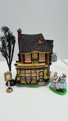 Dept 56 Dickens Village  Mrs Brimm's Tea Room  Four Piece Gift Set Brand New !