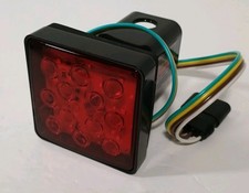 Red Lens Trailer Hitch Cover With 12 Led Brake Light Fit 2 Receiver