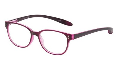 Kunststofflesebrille ''Juno'' mit Federscharnier in Beere und farblich passendem E