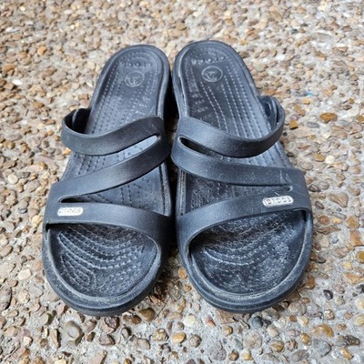 Crocs Black Comfort Slide Sandals Womens Size 7 W7