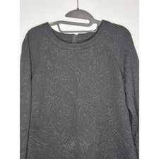 Banana Republic Size 12 Black Jacquard Long Sleeve Dress Knit Back Zipper