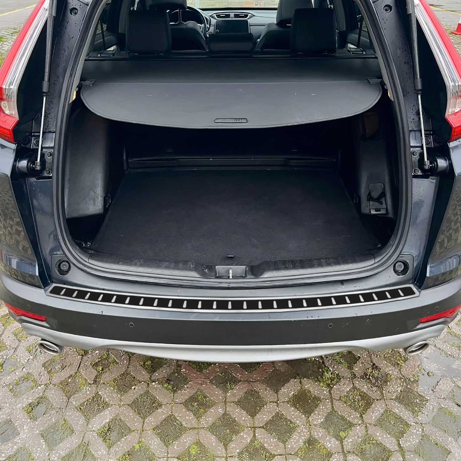 Protection pare-chocs arrière Honda CR-V IV 2013-2018 en inox et carbone noir
