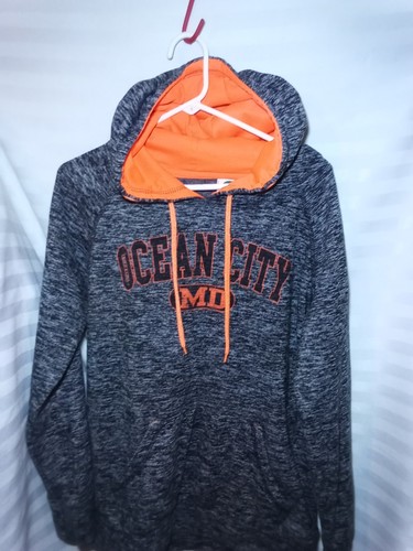 Pre Owned Adult Hoodie Ocean City MD Size XL Color Gray/ Black