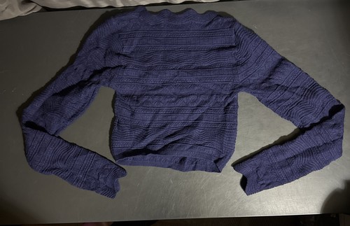 Urban Outfitters Crop Top Womens XS SWEATER Purple Long Sleeve Boho Peasant - Picture 8 of 12
