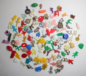 117 Vintage Cracker Jack Gumball Machine Plastic Prizes Charms Trinkets