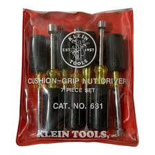 Klein Tools 631 Nut Driver Set, 3-Inch Shafts, Cushion Grip, 7-Piece