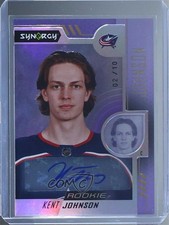 2022-23 Upper Deck Synergy Rookie Portraits Purple 2/10 Kent Johnson Auto uf7