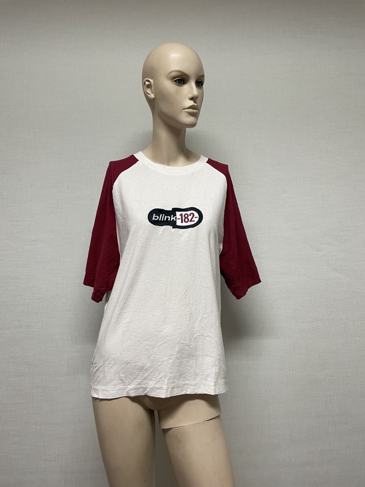 Blink-182 White Maroon Raglan Tee M Official Merch