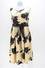 Michael Michael Kors Dress Beige Black Polyester Size 8 RETAIL $179.99