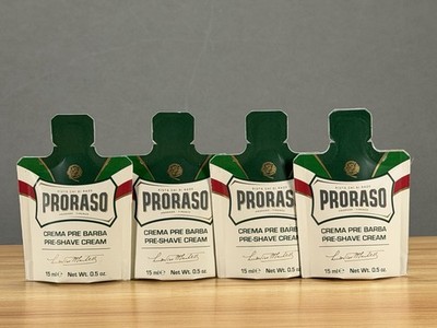 4Pack Travel Size Proraso Pre-Shave Cream & After Shave Balm 15ml Made In Italy