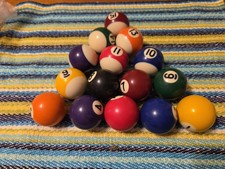 Lot of 15 Miniature Small Mini 1.5" Pool Balls Billiard Set No Cue ball Crafts