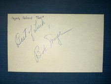 1964 YANKEES: Bob Meyer, SIGNED Vintage 3x5 (VC)