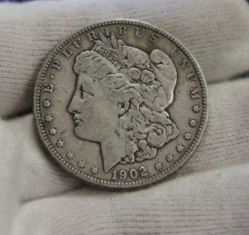 1902 US Morgan Silver Dollar $1 VF+