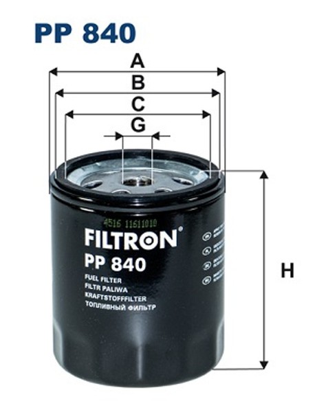 Filtron Kraftstofffilter PP 840 Anschraubfilter FüR Mercedes Puch C123 W123 T1-image