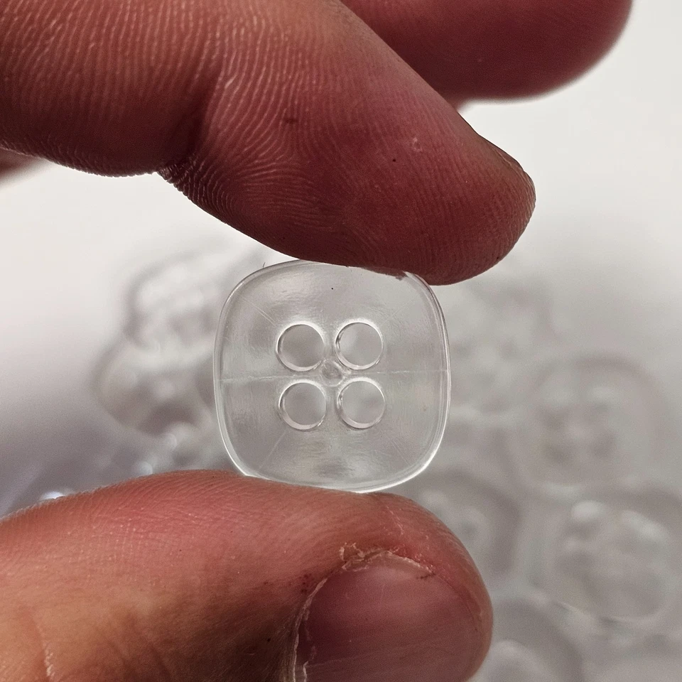 50-100 Knöpfe Knopf Kunststoff 16mm Transparent Farbenlos Glanz Hohe Qualität - Bild 3 von 4