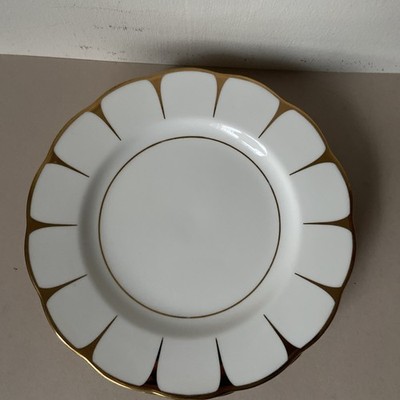 Vintage Royal Vale Daisy Strike Beilagenteller x sechs Weißgold Bone China Hochzeit 