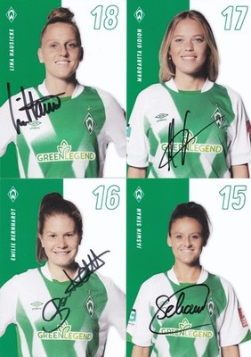 4 Autogrammkarten  Werder Bremen - 2022/2023 - Frauen - Fußball