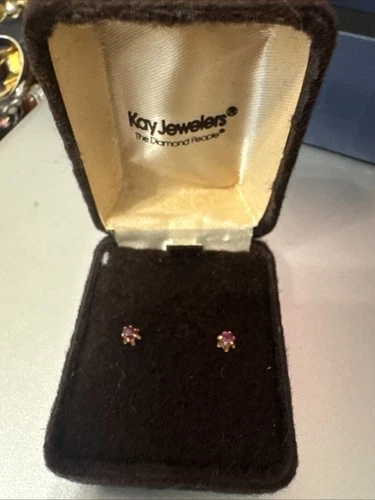 kay jewelers 14k gold ruby  earrings