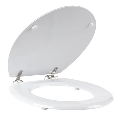 Beldray WC-Sitz - O-förmiger weißer Nut & Feder Holzdeckel, 18 Zoll 36 x
