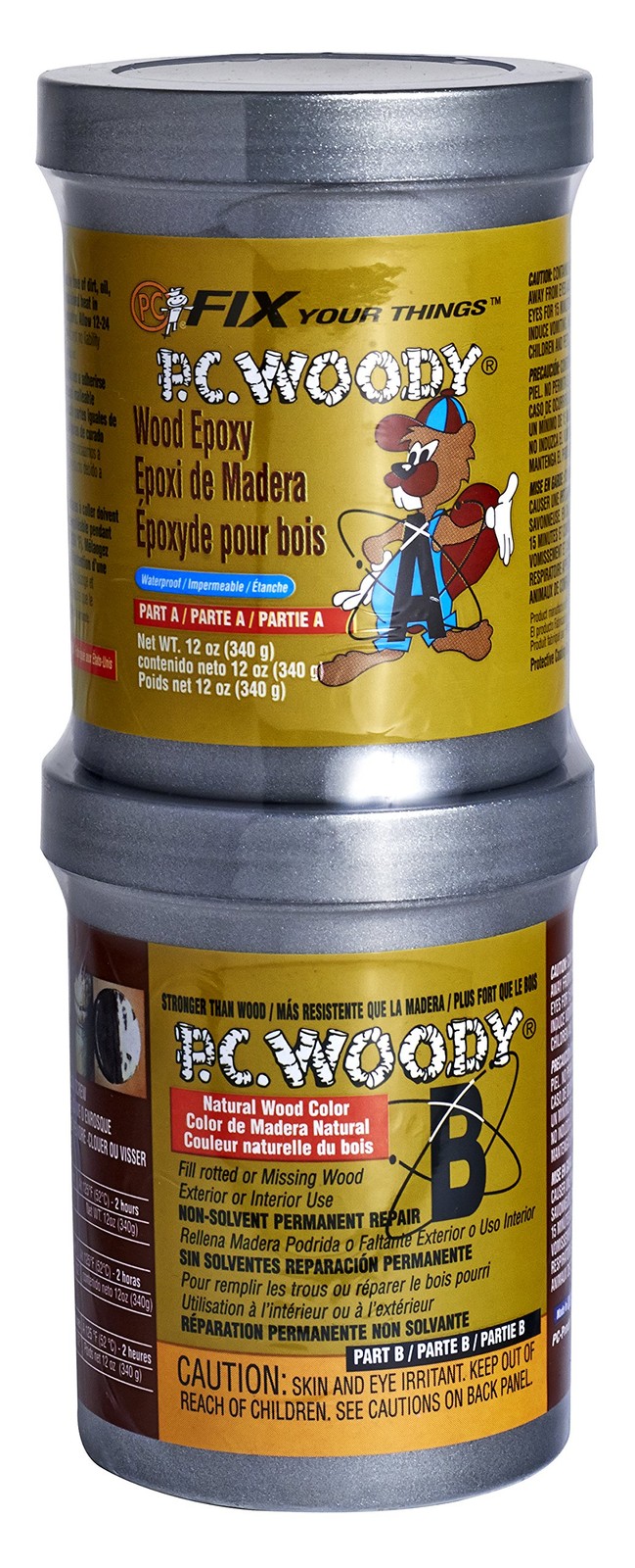 PC-Woody Wood Repair Epoxy Paste 12 oz Two-Part Kit in Tan-image