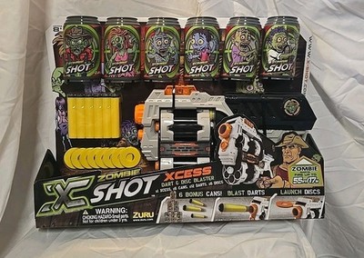 2015 ZURU Zombie X-Shot Xcess Disc & Dart Blaster Toy Plus Bonus New Sealed