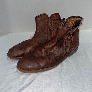 Zara Man Brown Leather Double Zip Ankle Boots Perforated 2573/102/100 Mens 11 Zara Zara Man Brown Leather Double Zip Ankle Boots  main image 2