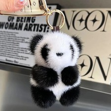 Cute Panda Plush Toy Keychain  Cartoon Bag Pendant  Car Key ring Charm