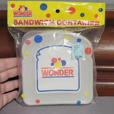 Wonder Bread Sandwich Holder Container Interstate Bakeries New Factory Sealed 