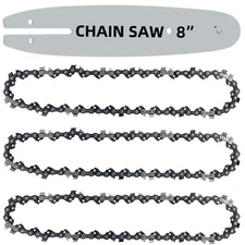 8 Inch Chainsaw Guide Bar and Chain Combo, 3/8" LP Pitch, 050" Gauge, 33 Driv...