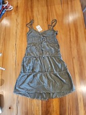 Free People Dress Sundress NWT Size 4 Concert Fairy Western Army Green Y2k