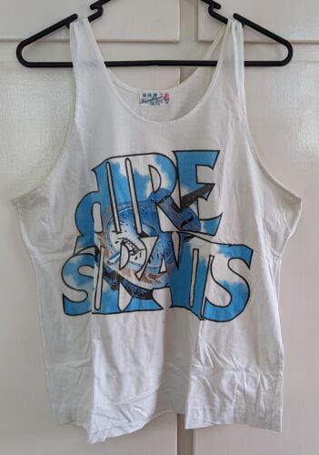 Dire Straits Brothers In Arms Live In 86 Tour Singlet - Size 38 1986 T-Shirt - Afbeelding 1 van 3