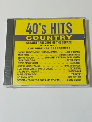 GREAT RECORDS OF THE DECADE 40'S HITS COUNTRY VOLUME. 1 NEW Various Artists CD