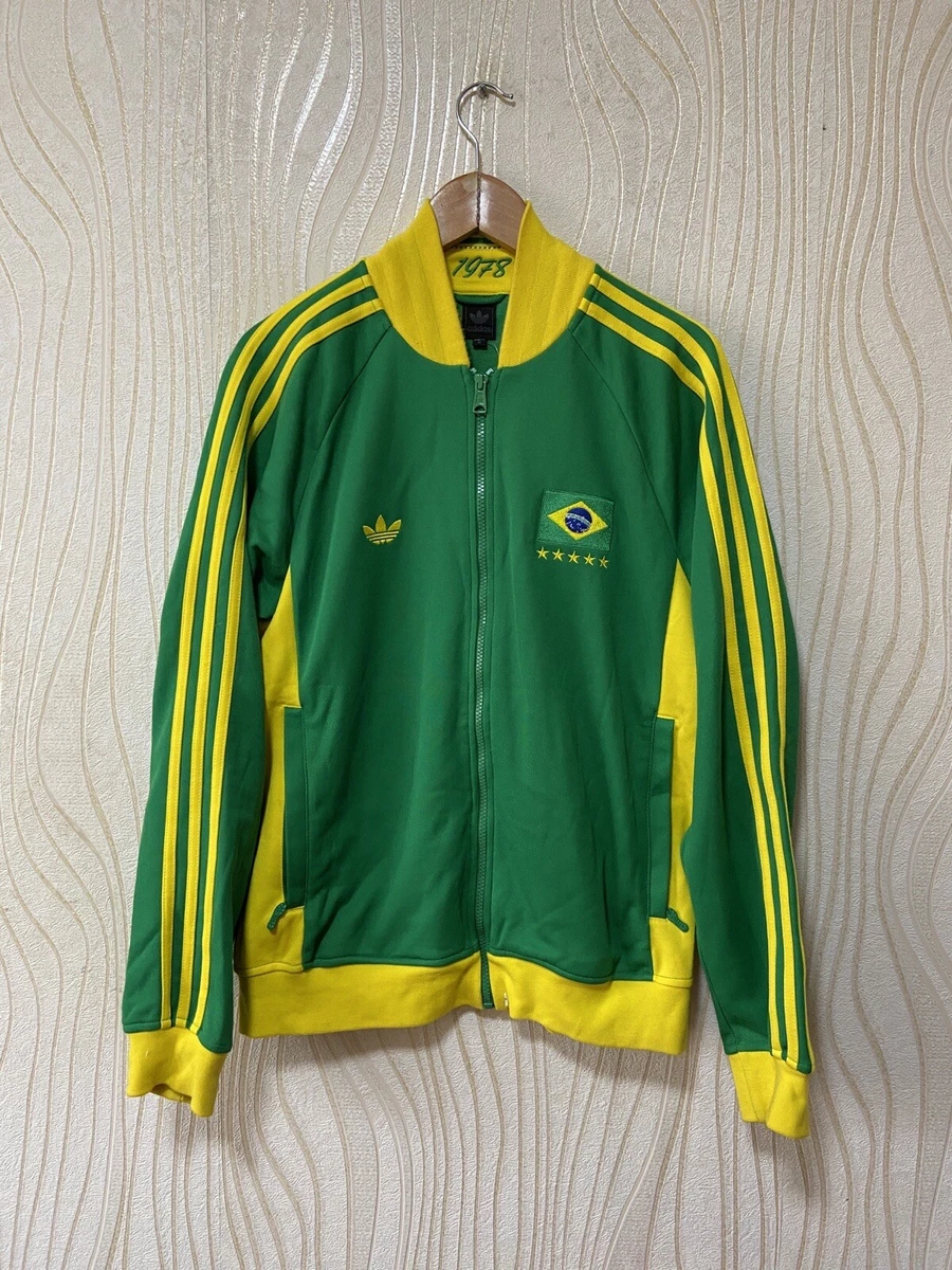 BRAZIL FOOTBALL SOCCER TRACK JACKET ADIDAS P04028 sz M MEN GREEN